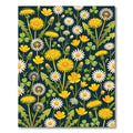 Whimsical Meadow Wildflower Dark Botanical Rug