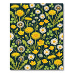 Whimsical Meadow Wildflower Dark Botanical Rug