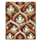 Oasis Arches Palm Trees Desert Landscape Rug