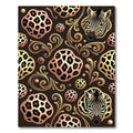 Golden Zebra Leopard Baroque Ornament Rug
