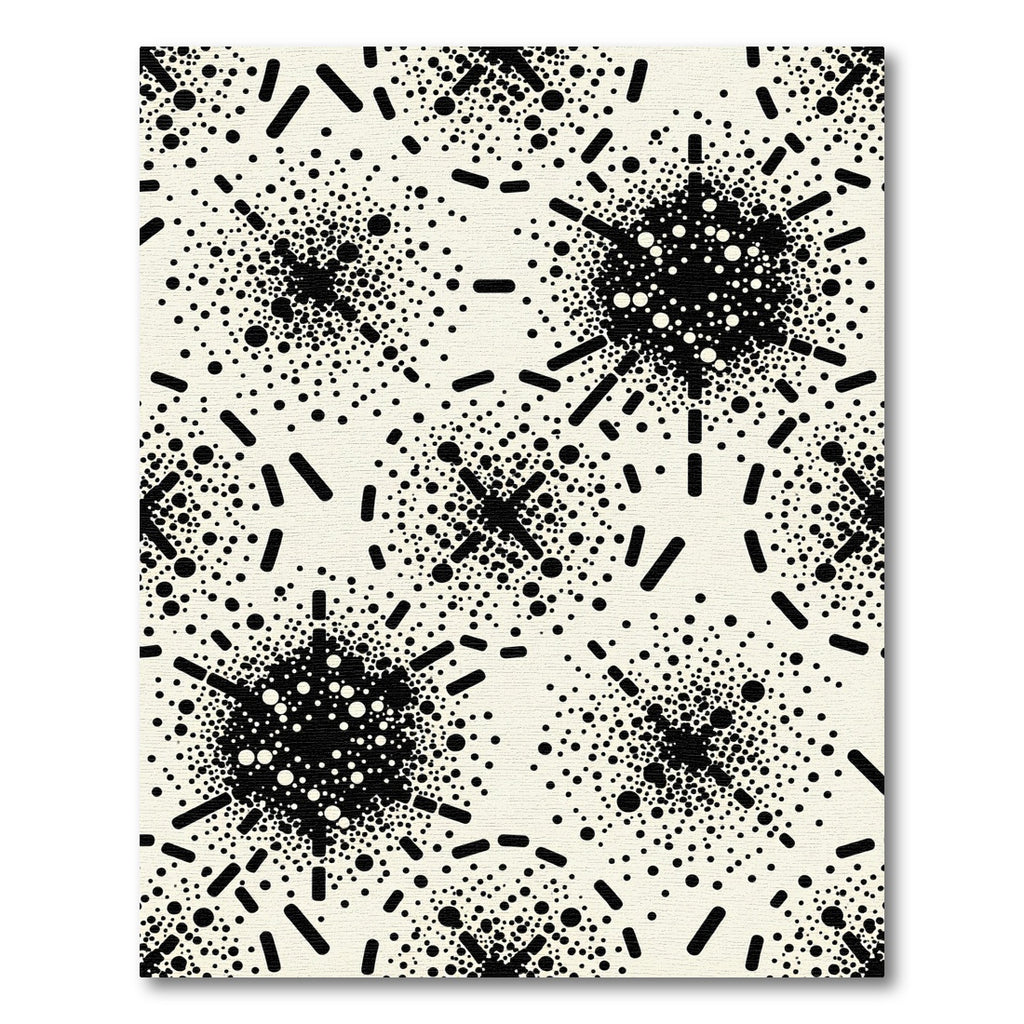 Black White Speckled Starburst Rug