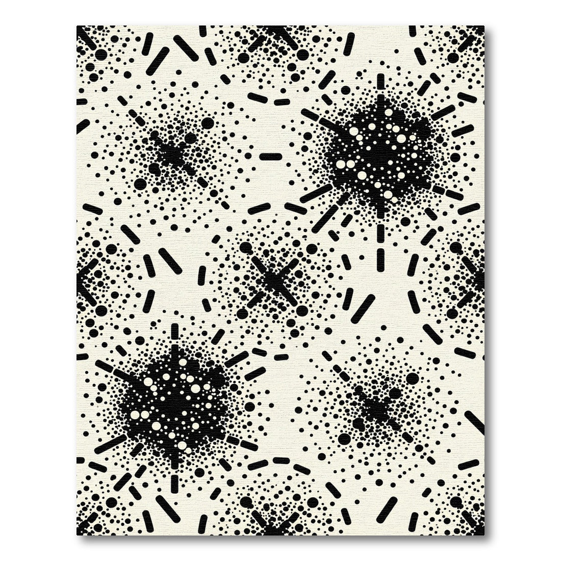 Black White Speckled Starburst Rug