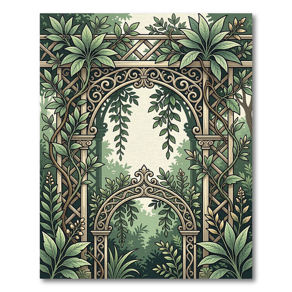 Vintage Garden Arch Trellis Ivy Rug