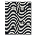 Black White Wavy Stripe Illusion Rug