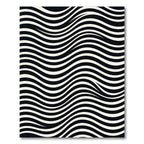 Black White Wavy Stripe Illusion Rug