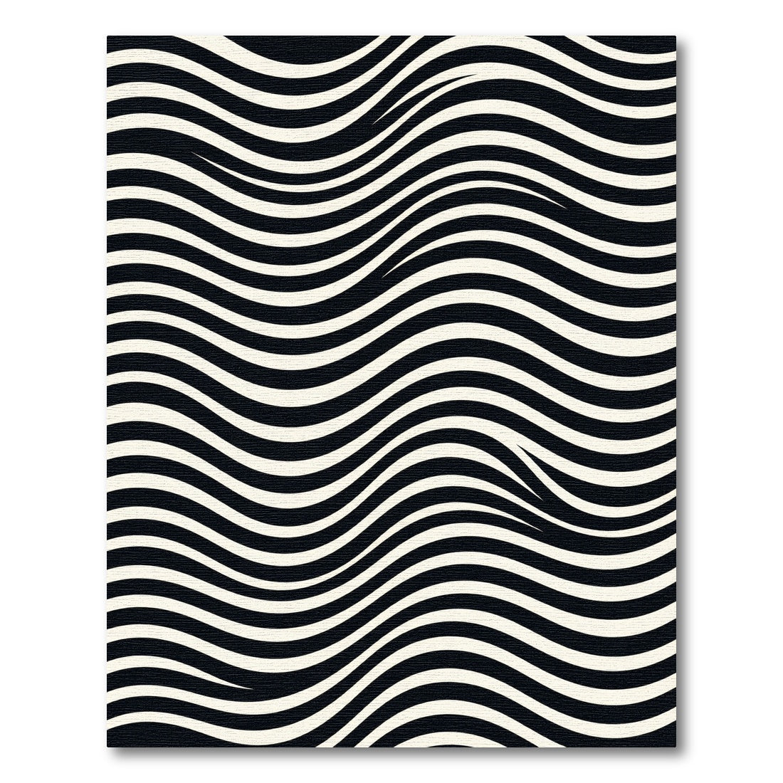 Black White Wavy Stripe Illusion Rug