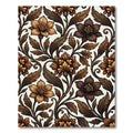Earthy Brown Floral Vine Art Rug