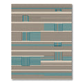 Modern Teal Geometric Stripes Rug