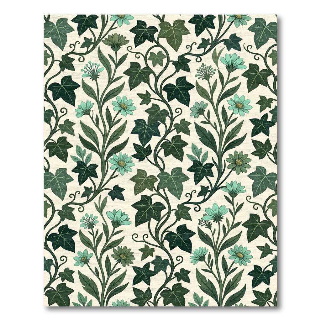 Teal Bloom Ivy Vine Rug