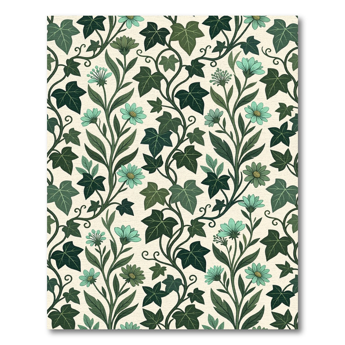 Teal Bloom Ivy Vine Rug