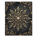 Ornate Gold Shell Baroque Medallion Rug