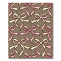 Elegant Pink and Cream Ribbon Bows Rug