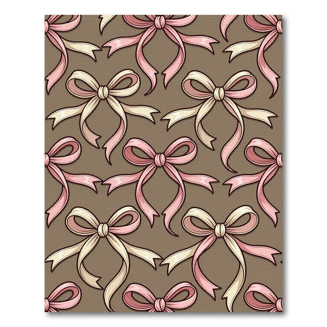 Elegant Pink and Cream Ribbon Bows Rug