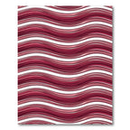 Crimson Wavy Linear Abstract Stripes Rug