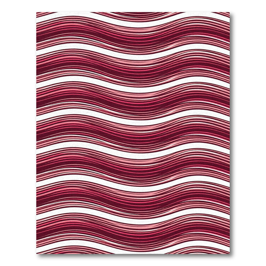 Crimson Wavy Linear Abstract Stripes Rug