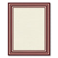 Crimson Layered Geometric Border Rug