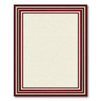 Crimson Layered Geometric Border Rug