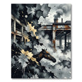 Industrial Horse Abstract Ink Splash Rug