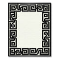 Black Greek Key Scroll Border Rug