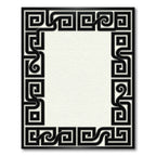 Black Greek Key Scroll Border Rug