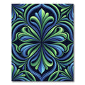 Lush Green and Blue Art Nouveau Flourish Rug