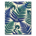 Lush Indigo and Emerald Fern Botanical Rug