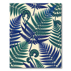 Lush Indigo and Emerald Fern Botanical Rug