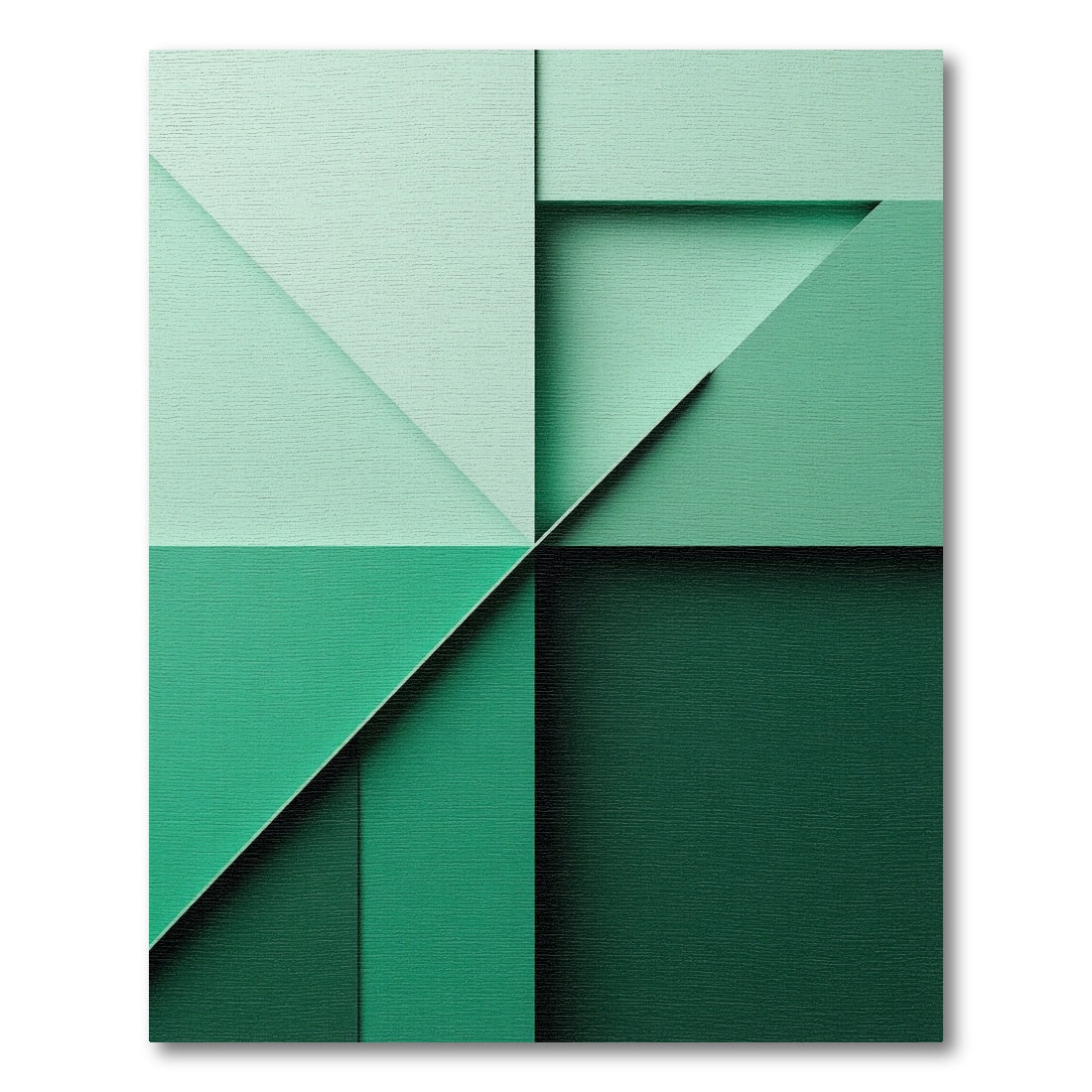 Mint Green Geometric Quadrant Composition Rug