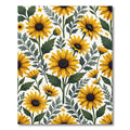 Sunny Yellow Sunflower Botanical Meadow Rug