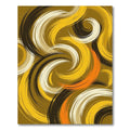 Golden Ochre Abstract Swirl Rug