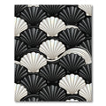 Sophisticated Black and Pearl Scallop Shell Rug