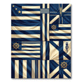 Nautical Navy Cream Segmented Mariner Grid Rug
