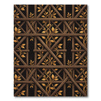 Wooden Lattice Gold Leaf Climbing Vine Rug