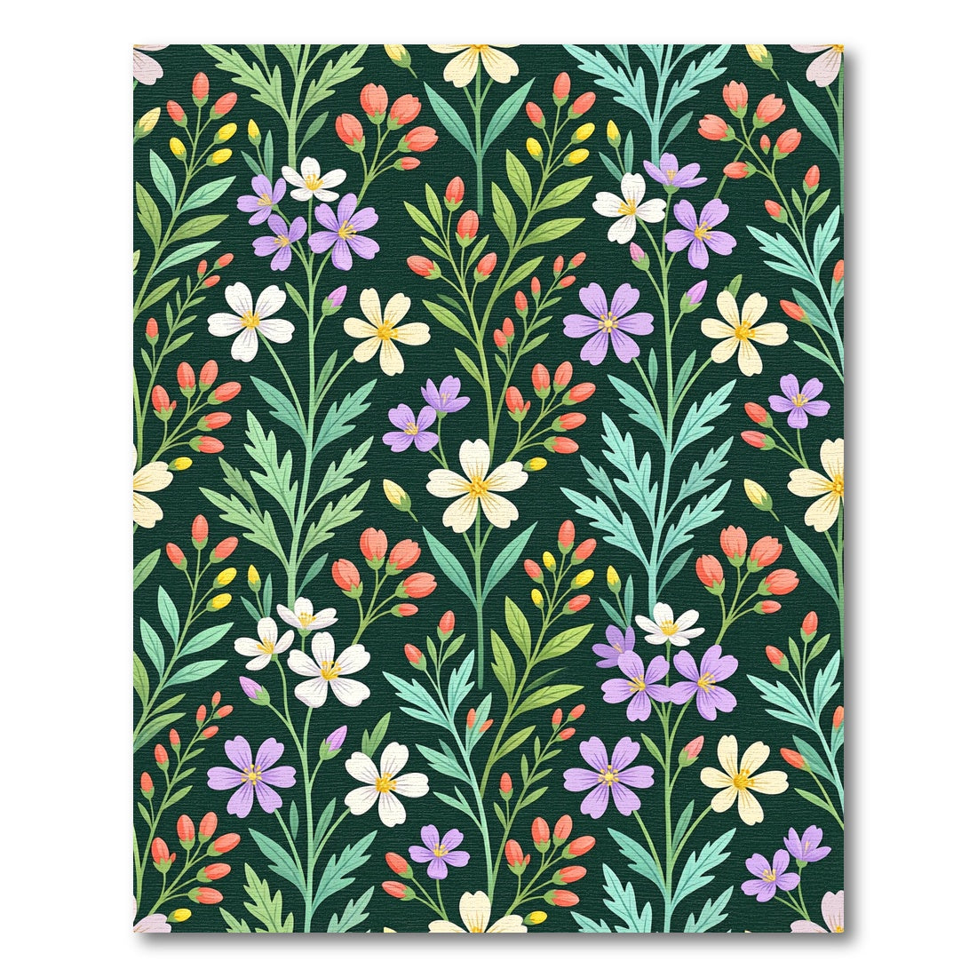 Emerald Green Floral Garden Medallion Rug