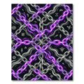 Neon Purple Glowing Chain Interlinked Web Rug