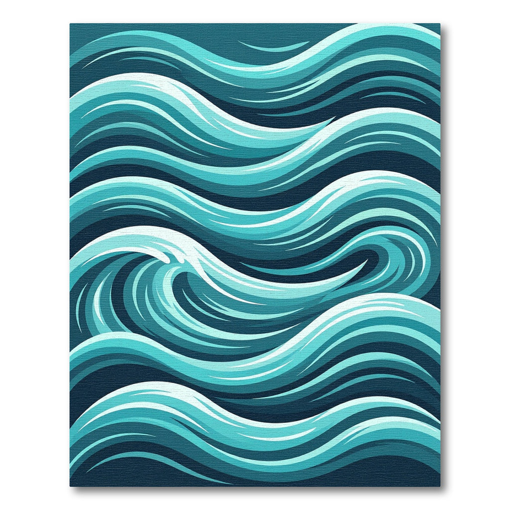Modern Teal Abstract Ocean Flow Rug