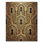 Ornate Golden Arch Filigree Arabesque Rug