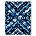 Blue Geometric Chevron Ikat Diamond Rug
