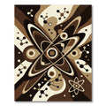 Mid Century Brown Atomic Orbit Rug