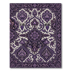 Rich Amethyst Floral Fish Medallion Rug