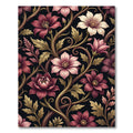 Elegant Deep Pink Floral Scroll Rug