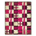 Grungy Magenta Plaid Squares Rug