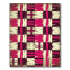 Grungy Magenta Plaid Squares Rug