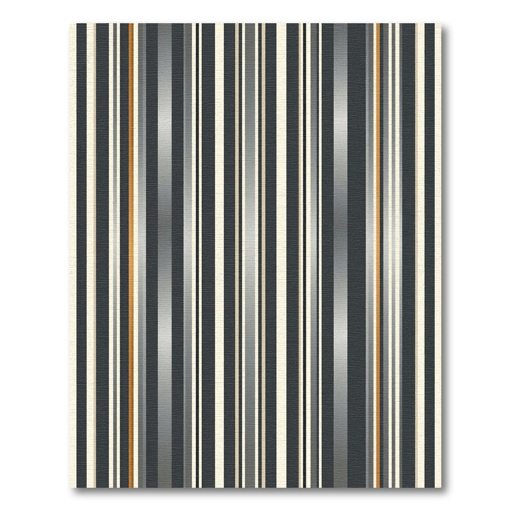 Modern Charcoal and Gold Vertical Stripe Rug