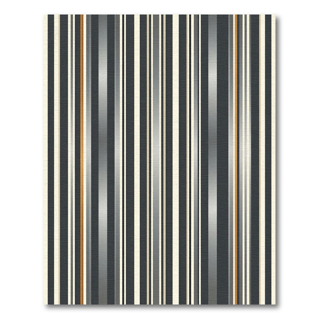 Modern Charcoal and Gold Vertical Stripe Rug