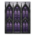 Gothic Violet Fleur-de-lis Cathedral Window Rug