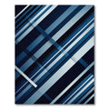 Modern Navy Angular Abstract Diagonal Stripe Rug