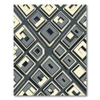 Monochrome Geometric Square Isometric Rug