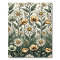 Botanical Meadow Daisy and Poppy Field Rug