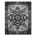 Monochrome Botanical Floral Medallion Rug